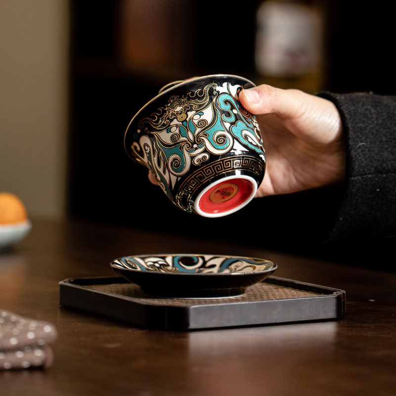 Bát đựng Trà bằng gốm sứ, cốc trà đơn Retro, bát trà, Bộ trà Kung Fu, dụng cụ pha trà