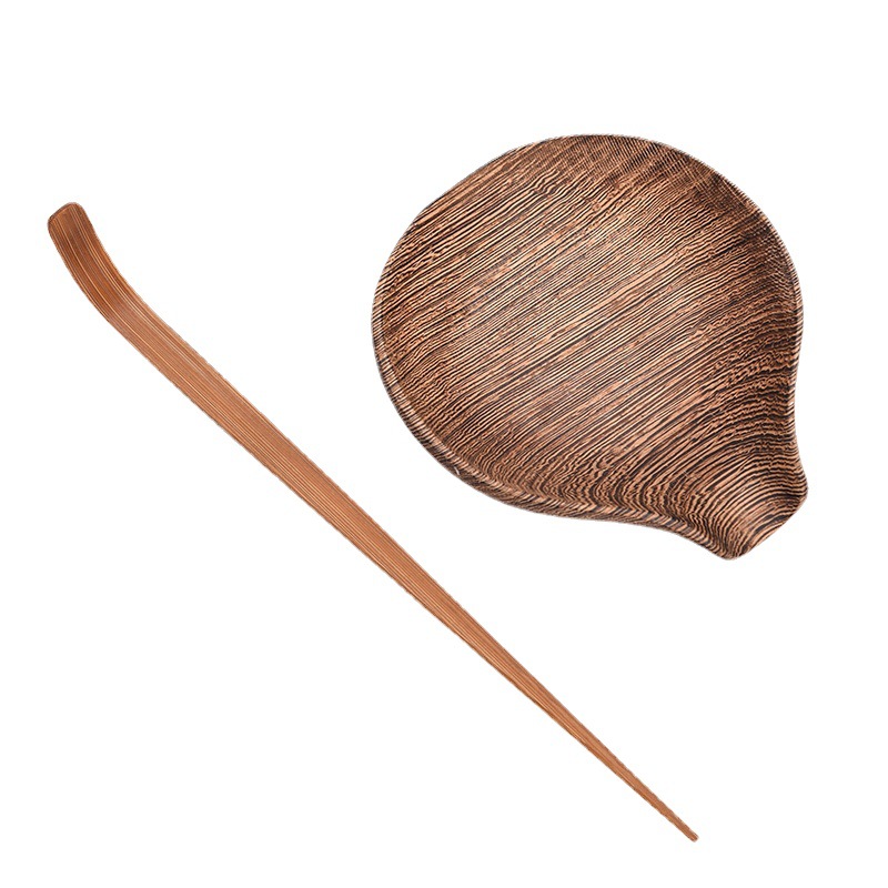 Bộ trà Kung Fu bằng gỗ Wenge, thìa trà sen thủ công, phụ kiện trà đạo, hộp trà cổ điển, thìa trà kéo trà