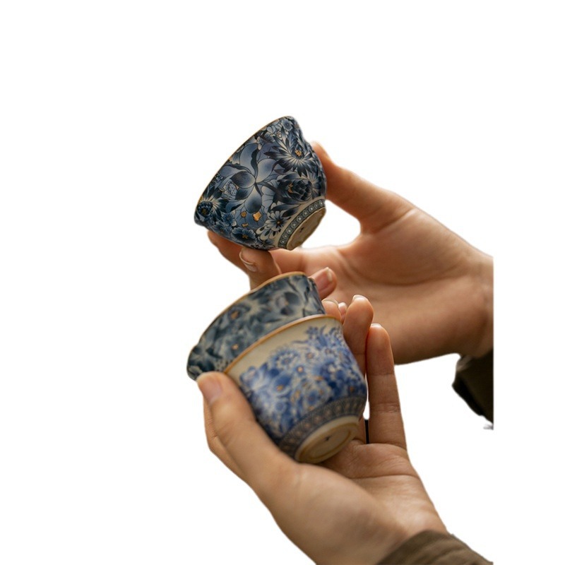 Cốc chủ sở hữu Ruyao Jinwanhua, tách trà, tách trà, bộ trà Kung Fu cá nhân gốm sứ đơn, tách trà