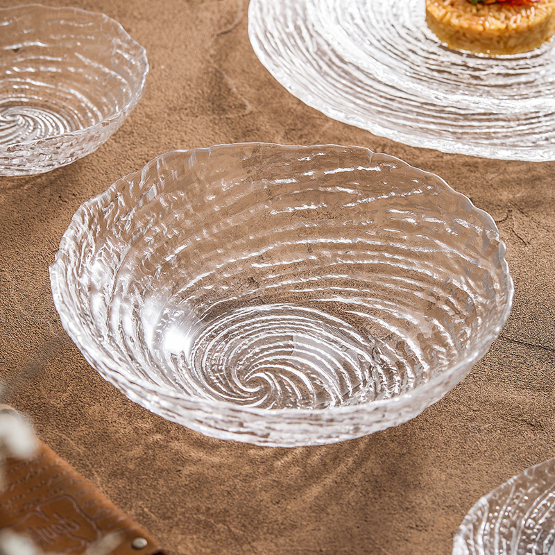 Bát và đĩa thủy tinh Canghai, bát súp gia đình, bát salad tráng miệng, sang trọng đơn giản, đĩa nông cao cấp, đĩa ăn nhẹ, đĩa trái cây
