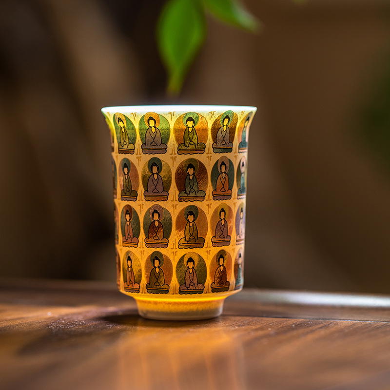 Cốc chủ sở hữu gốm sứ Đôn Hoàng, bộ trà Kung Fu, cốc trà, cốc Cola, tranh tường Mogao Grottoes, cốc Thiền ngàn Phật