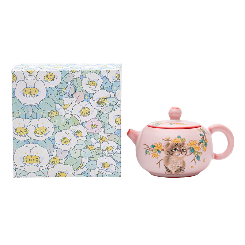Ấm trà mèo Xishi đông lạnh mỡ lợn ấm trà gốm sứ gia dụng cỡ lớn Ấm lọc Hộp Quà Bộ trà Kung Fu kiểu Trung Quốc