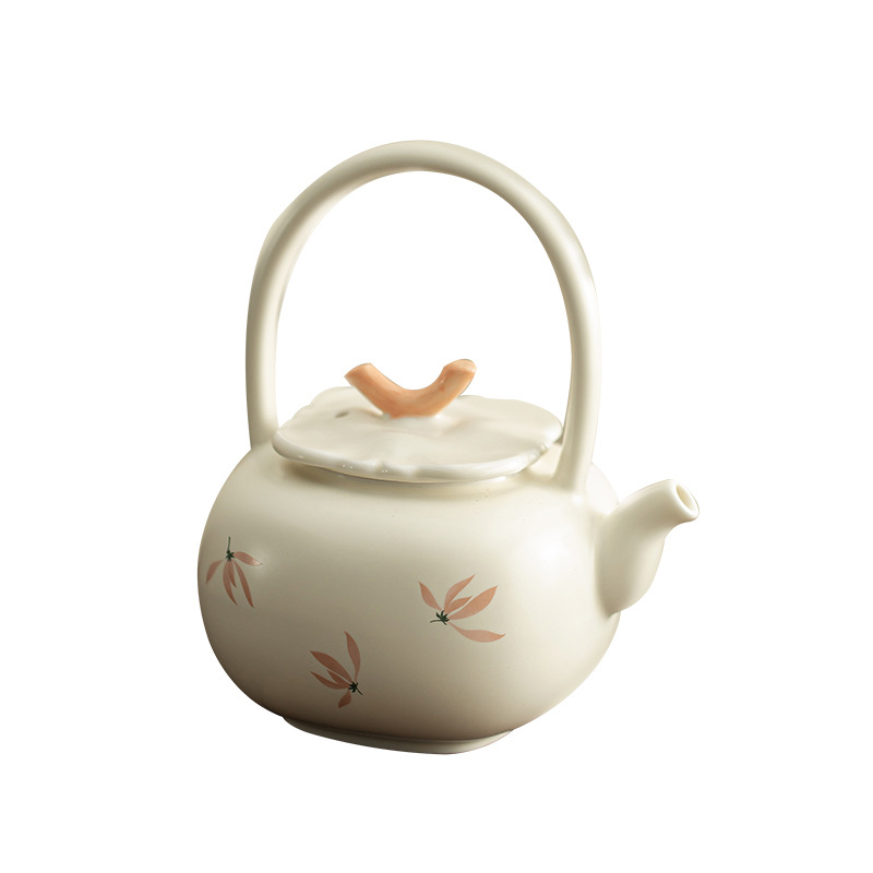 Chuông gió phong lan Ấm trà chùm hồng ấm trà Kung Fu Trung Quốc gia dụng ấm trà gốm sứ vẽ tay ấm pha trà dung tích lớn