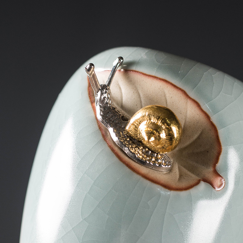 Gốm sứ Ru lò trà đạo sáu quý ông bộ bình trà ống bán buôn bộ trà gỗ đàn hương phụ kiện dụng cụ pha trà dao kẹp trà