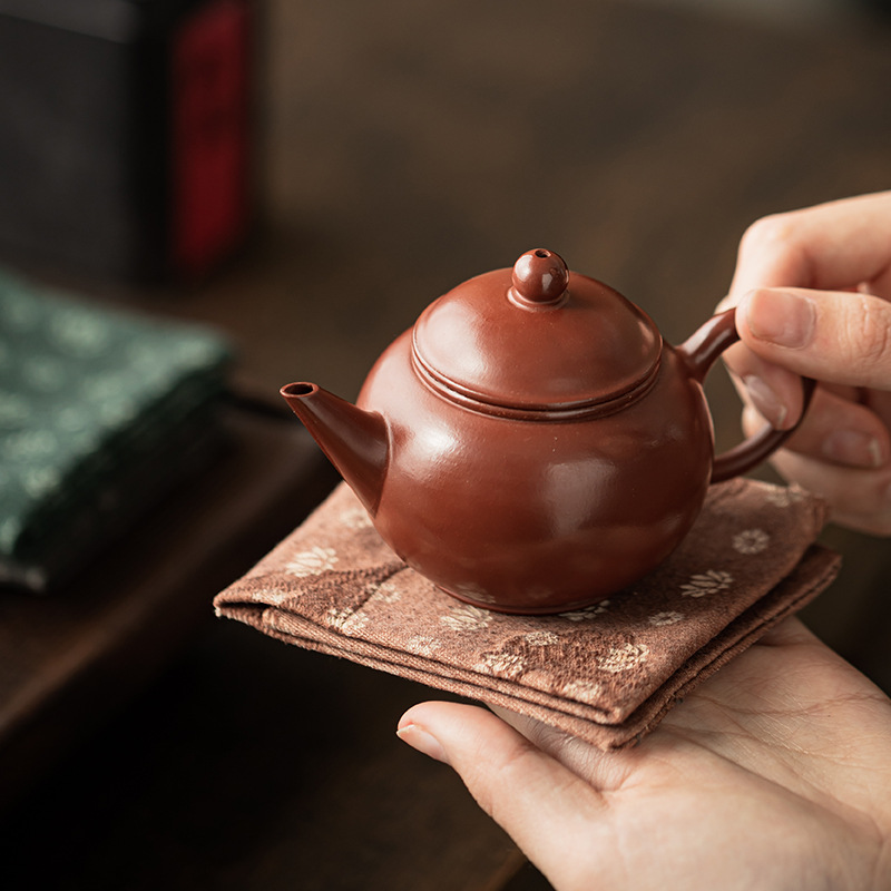 Khăn trà hoa sen xanh cổ điển đệm trà phụ kiện trà đạo khăn trà bong bóng hình chữ nhật bàn trà gia dụng thấm nước đệm ấm trà vải