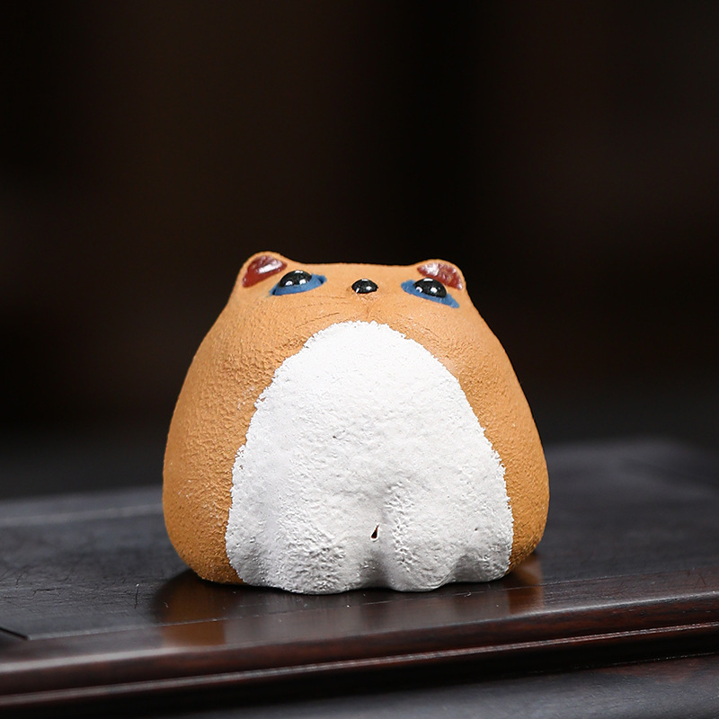 Vật nuôi trà cát tím quặng thô Yixing, khay trà cao cấp, mèo may mắn, mèo cam dễ thương có thể được nuôi xung quanh trà đạo