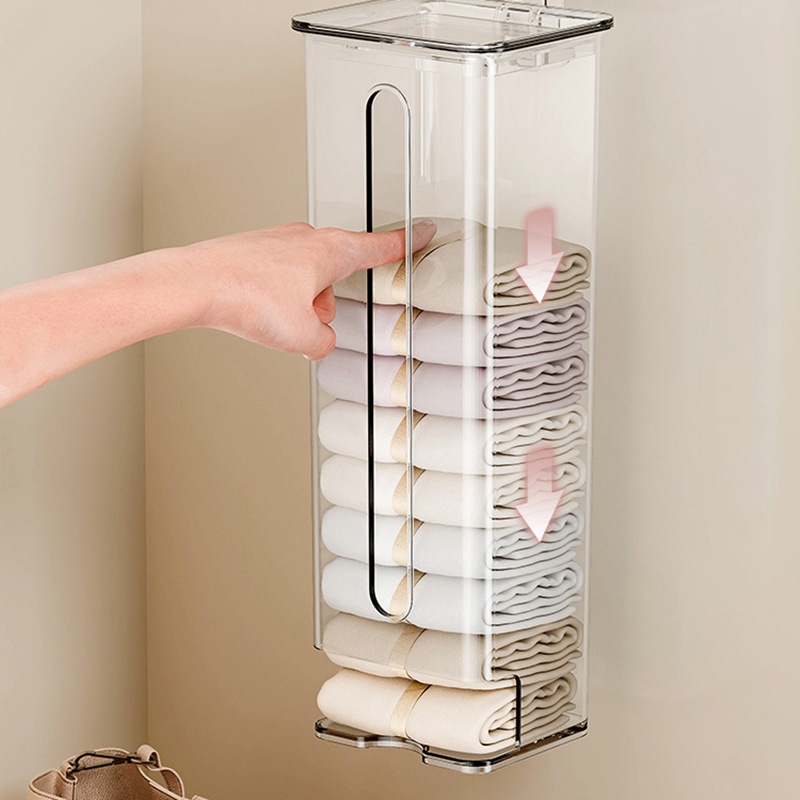 Cốc hút, Hộp đựng đồ lót có nắp, hộp đựng đồ lót treo tường, giỏ đựng tất kiểu ngăn kéo dung tích lớn