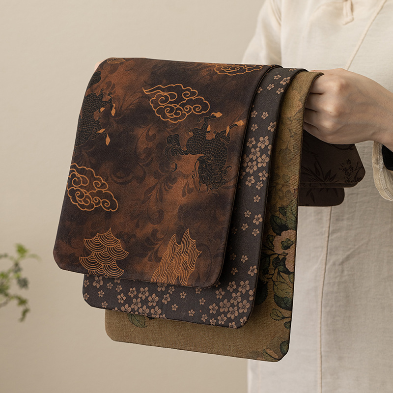 Thảm trà kiểu Trung Quốc kiểu mới, vải sợi mây thơm, bàn trà bằng vải cách nhiệt chống thấm nước kiểu Trung Quốc
