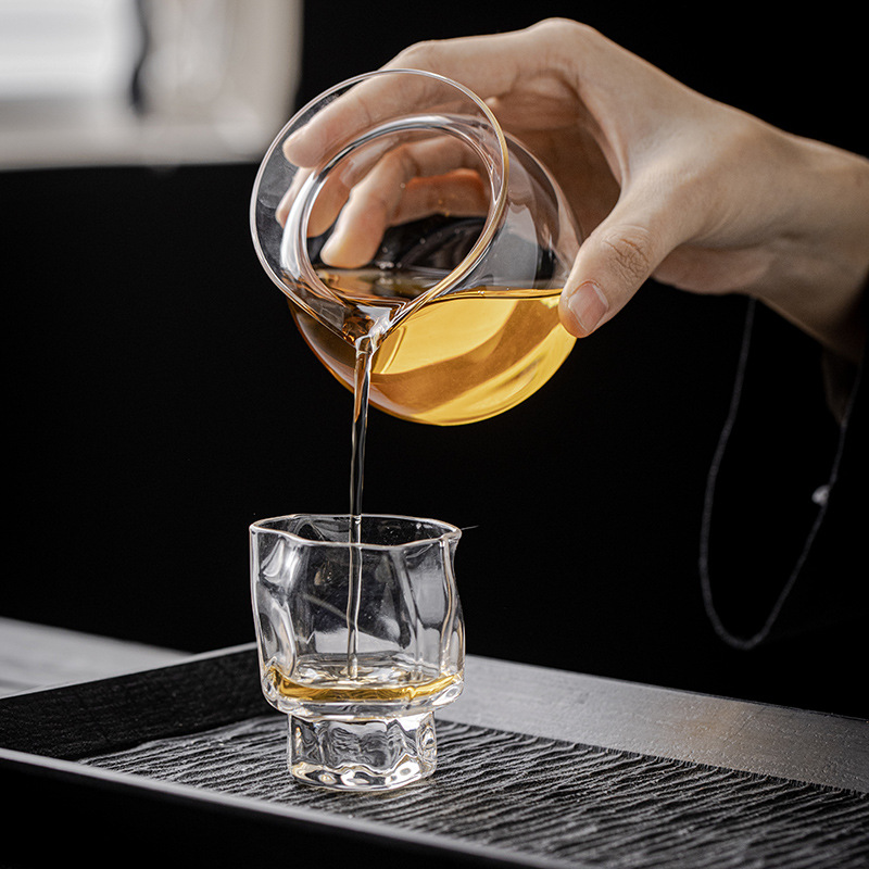 Bán buôn cốc thủy tinh borosilicate chịu nhiệt, trà trong suốt, đồ uống trà Haifen, cốc công cộng, Bộ trà Kung Fu