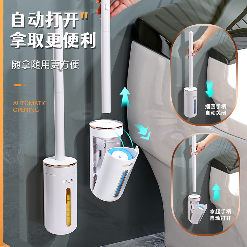 Bàn chải nhà vệ sinh dùng một lần, bàn chải nhà vệ sinh không góc chết gia dụng, đầu bàn chải thay thế làm sạch tường hiện vật mẫu mới 2023