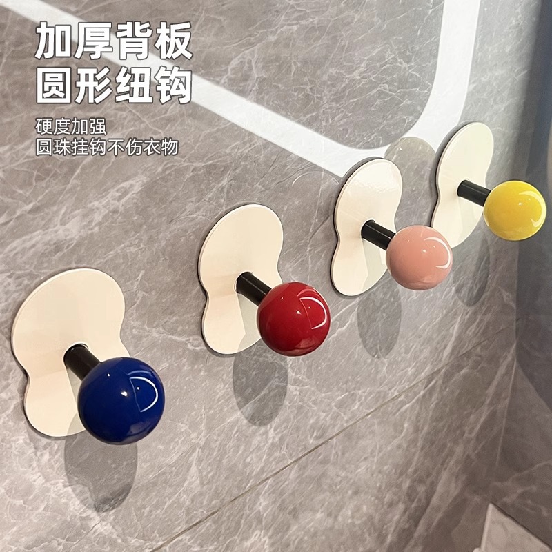 Móc dính cường lực không đục lỗ phòng tắm gia dụng nhà vệ sinh sáng tạo treo tường khăn treo tường đựng đồ móc dính chịu lực