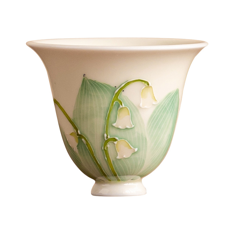 Cốc trà hoa huệ vẽ tay, cốc chủ nhân gốm sứ, cốc trà chuyên dụng cá nhân, bộ trà Kung Fu, cốc trà, cốc trà, cốc trà, cốc đơn