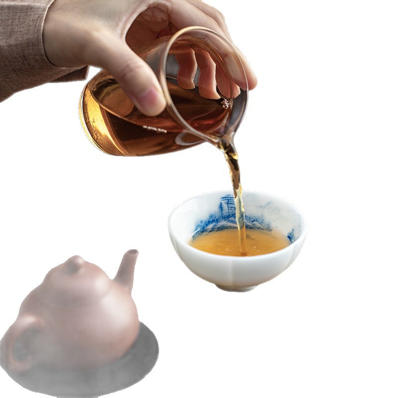 Bộ tách trà vẽ tay bằng sứ ngọc bích loại băng cốc chủ nhân cao cấp bộ trà Kung Fu hộp quà tặng người lớn tuổi