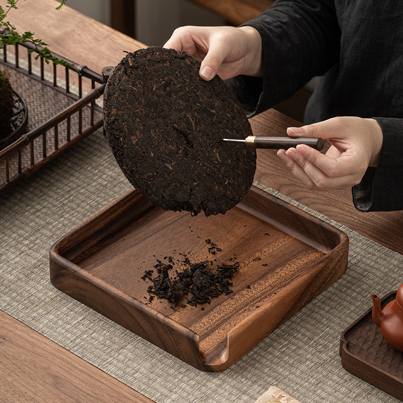 Khay tách trà Gỗ Óc Chó, bánh trà to và nhỏ, Khay trà đánh thức, Khay trà đánh giá cao khay trà, Khay trà gỗ nguyên khối gia dụng, phụ kiện Bộ trà