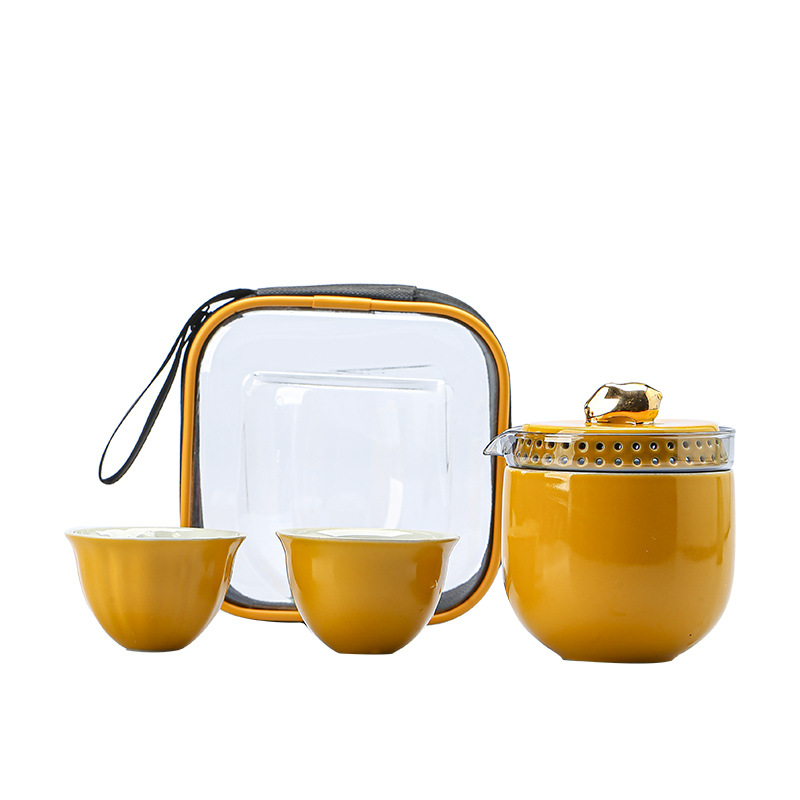 Quà lưu niệm doanh nhân trung thu, du lịch ngoài trời, một ấm ba tách trà, ấm cầm tay đơn giản cầm tay, cốc nhanh, du lịch