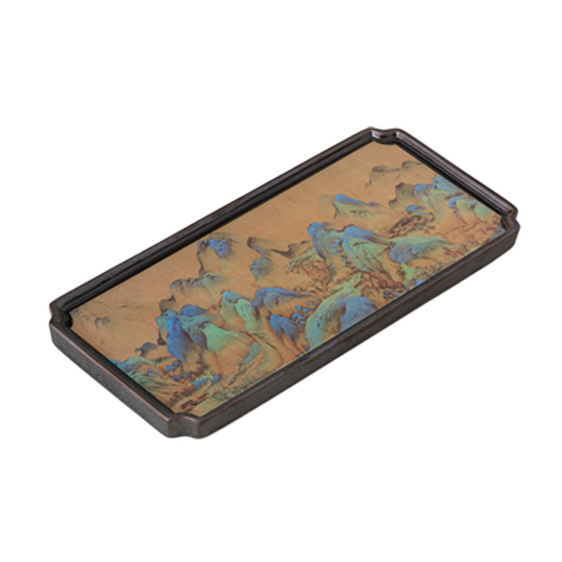 Đĩa pha khô Ngàn Dặm đơn giản, Đĩa trà gốm, đĩa trái cây, Bộ trà Kung Fu, khay trà, Khay trà, bàn trà, khay trà