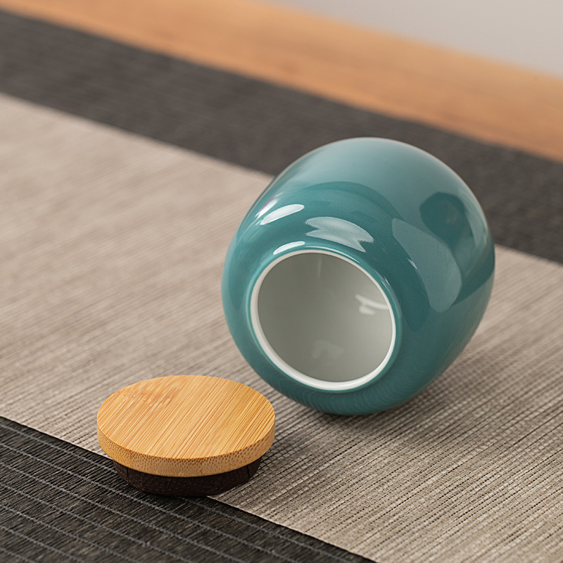 Gốm sứ cổ điển mini cỡ nhỏ trà mùa xuân bình trà gốm sứ bình kín bình trà bình lưu trữ bình lưu trữ bình rỗng logo