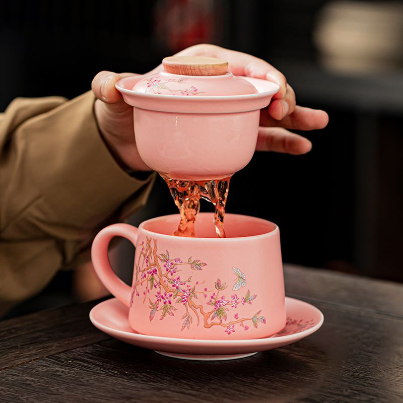 Cốc pha cà phê trà hoa tử đằng