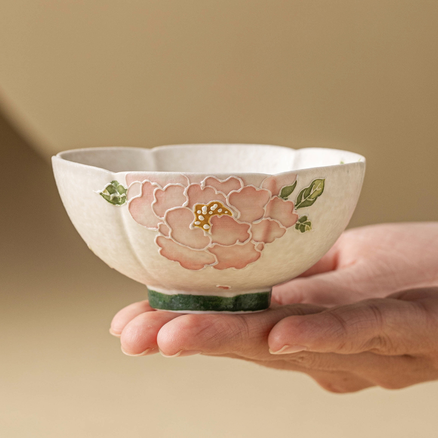 Cốc trà gốm trắng mỏ đá Jisu, cốc chủ nhân chạm khắc hoa mẫu đơn, bộ trà cao cấp, cốc trà đặc biệt