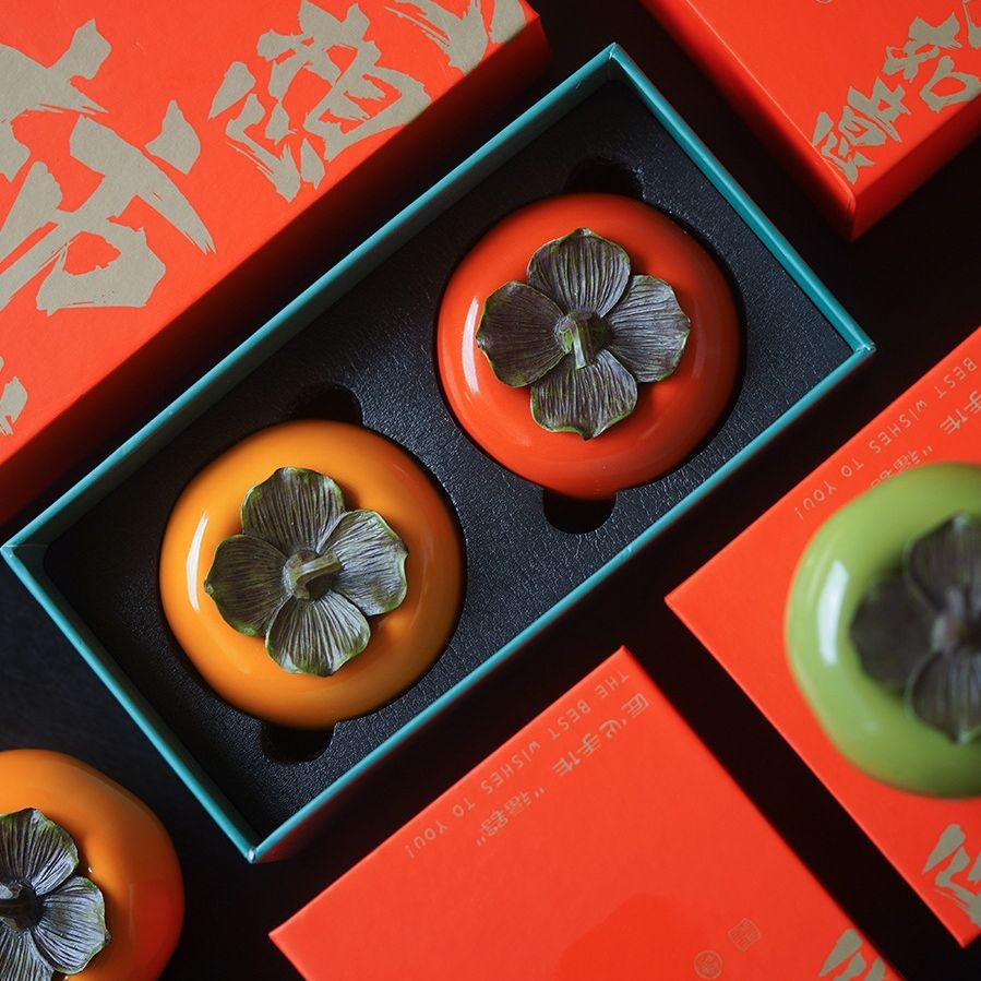 Hộp Trà Hồng giả, Hộp Hồng gốm sứ mini, lon nhỏ, hộp trà, đồ trang trí, bao bì hộp quà Trống Rỗng