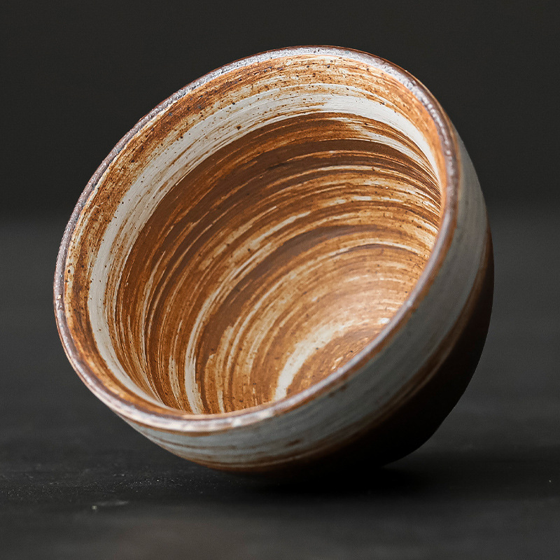 Cốc trà trắng bóng gốm thô thủ công kiểu Nhật, tách trà Kung Fu gốm sứ, tách trà bột giới thiệu, phục hồi và làm đồ cũ