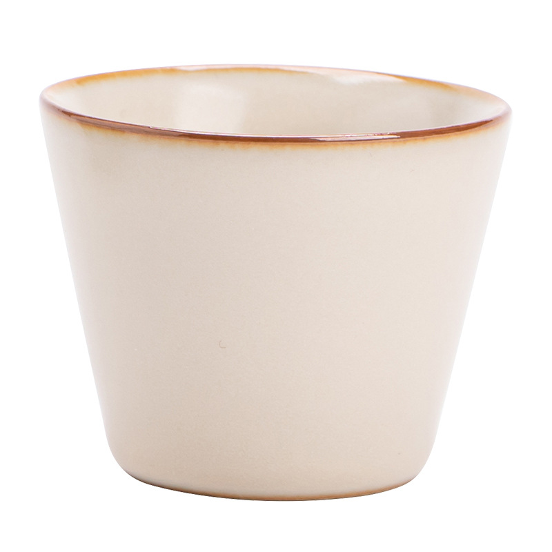 Cốc miệng thẳng màu be Ruyao cốc gia chủ cốc uống trà gốm sứ chuyên dụng cá nhân cốc trà tách trà