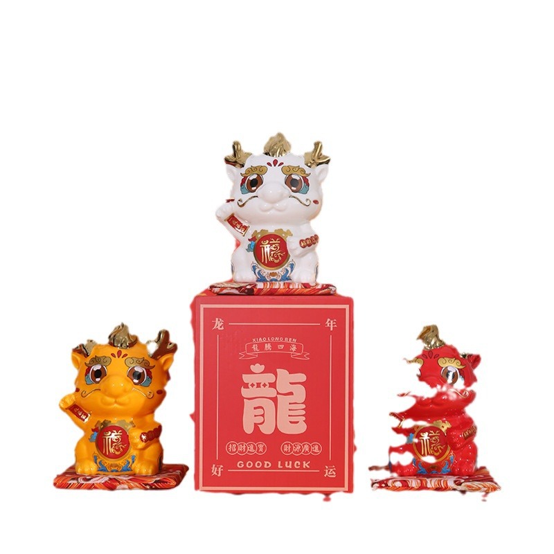 Con heo đất Gốm Sứ thủy triều năm Nhâm Thìn, quà tặng Tết tặng trẻ em, đồ trang trí để bàn văn phòng, đồ trang trí phòng khách