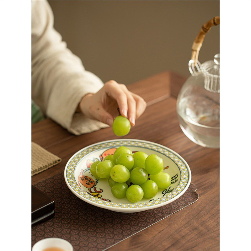 Jingdezhen văn hóa và sáng tạo quốc gia thủy triều vẽ bình gốm sứ bộ trà khay trà khay trà khay trái cây khay trà khay trà bộ trà Kung Fu