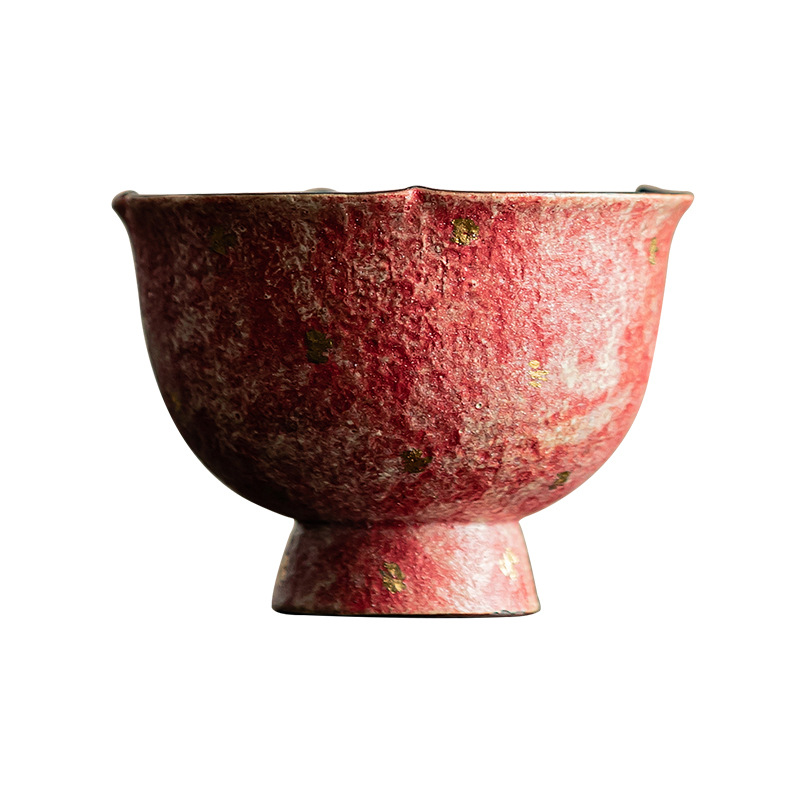 Đá mỏ gốm vẽ miệng hoa cốc cao cốc uống trà thủ công gốm sứ Trung Quốc cốc uống trà cốc trà cá nhân cốc đơn