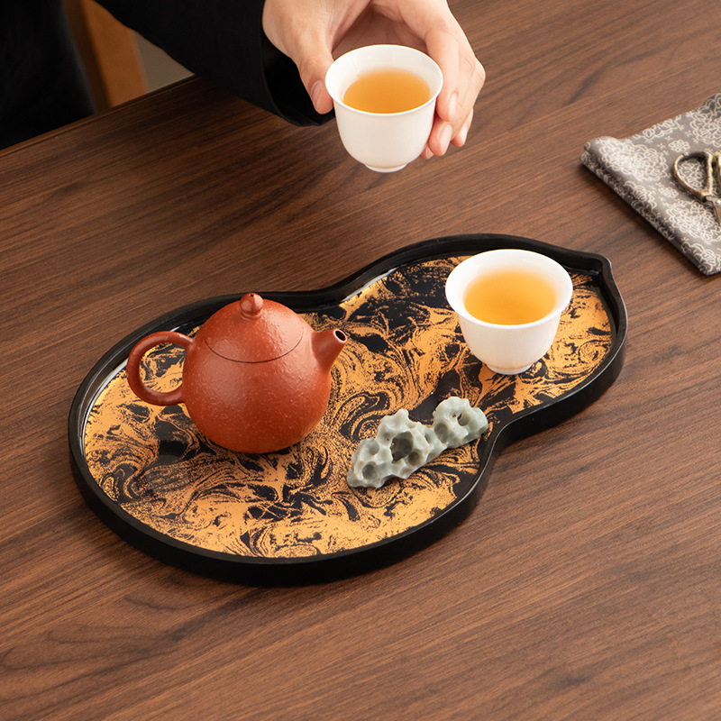Khay xốp khô sơn mài lớn giả cổ bàn trà nhỏ gia dụng khay trà đơn giản hiện đại khay trà phụ kiện trà đạo