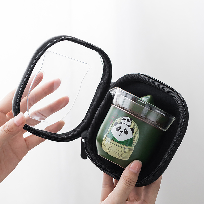 Lễ hội thuyền rồng Bộ trà du lịch gốm sứ sáng tạo Zongzi cốc khách nhanh một ấm ba cốc hộp quà tặng tay bán buôn