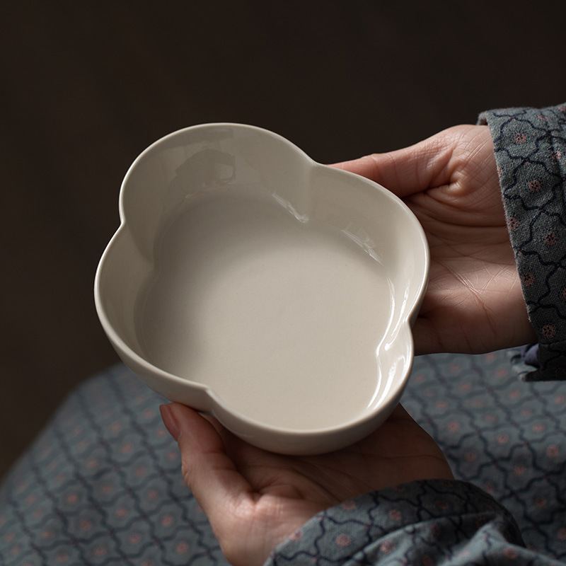 Ấm khay pha khô gốm sứ xám thực vật kiểu Trung Quốc, bộ trà Kung Fu cổ điển gia dụng, khay giải trí thu hải đường, khay trà