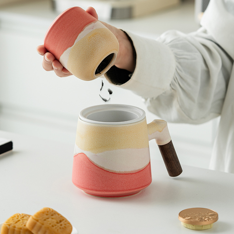 Yaozhen Shanhai bình trà bình gốm nhỏ mini kho trà di động màu đỏ xanh trắng bao bì trà kín lọ