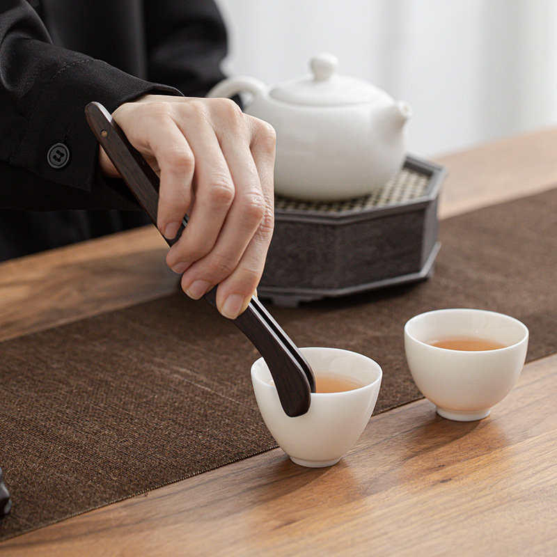 Trà đạo sứ trắng Dehua sáu quý ông kẹp Trà Kim Trà thìa trà Bộ phụ kiện trà đạo Kung Fu