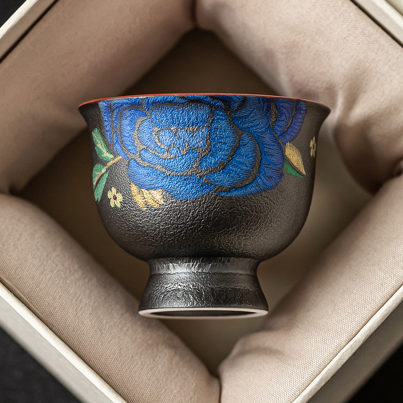 Kesi Hoa nướng cao cấp Cốc chủ nhân Mohua Splendid Cốc đựng trà gốm sứ gia dụng Bộ trà Trà Kung Fu Cốc trà