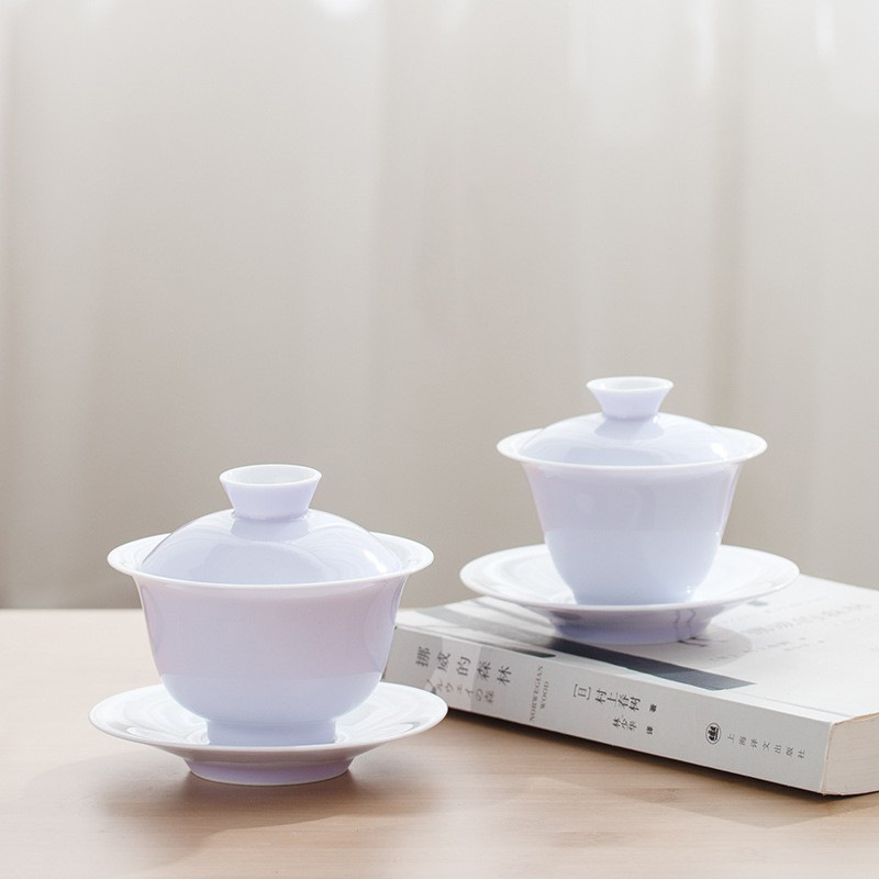 Bát có nắp Mushan nữ màu tím gốm sứ đơn bát trà lốp mỏng cao cấp không nóng bát có nắp ba tài năng xưởng bán buôn