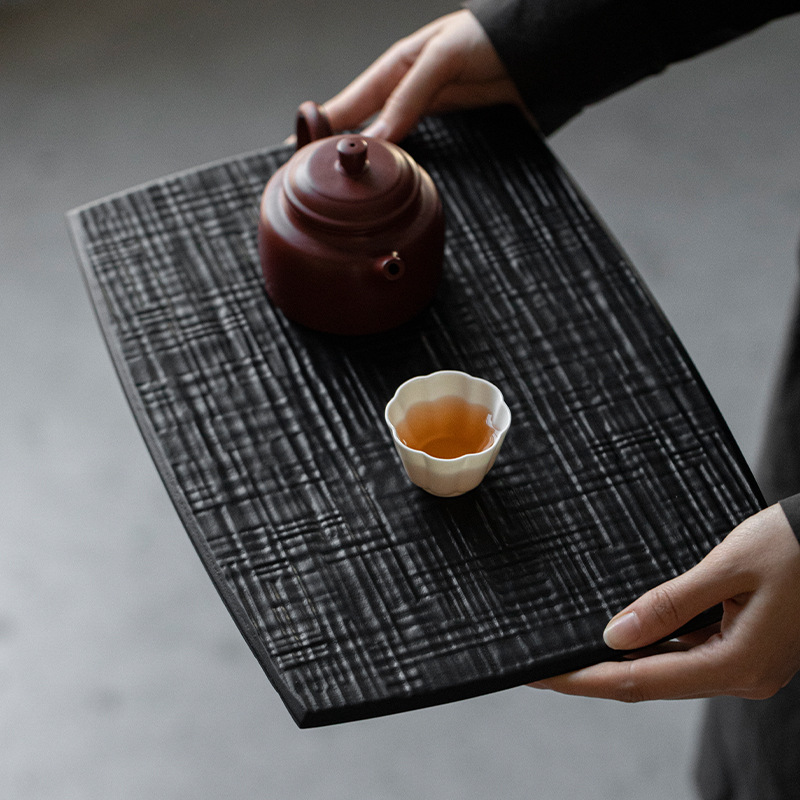 Khay trà gỗ anh đào thủ công kiểu Nhật, bàn trà gỗ đơn giản, ấm trà Zen phong cách wabi-sabi, bán buôn từ nhà máy