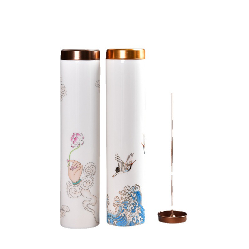 Dòng Ống hương bằng gốm Decal vẽ tay, ống hương bằng gỗ đàn hương, Ống hương bằng gốm, Ống hương bao bì, nhà máy bán buôn trực tiếp