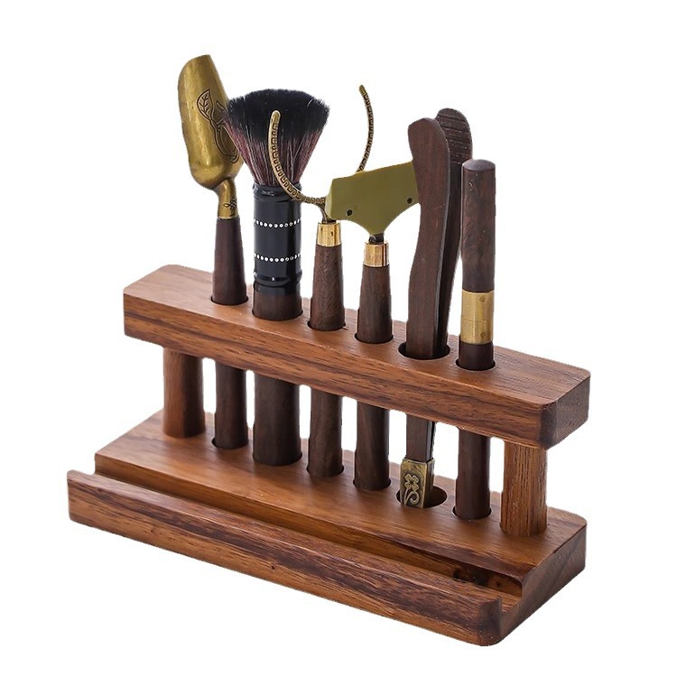 Bộ trà đạo Bộ sáu quý ông Bộ Phụ Kiện Kẹp trà bút trà cao cấp Bộ dụng cụ pha trà Gỗ Óc Chó
