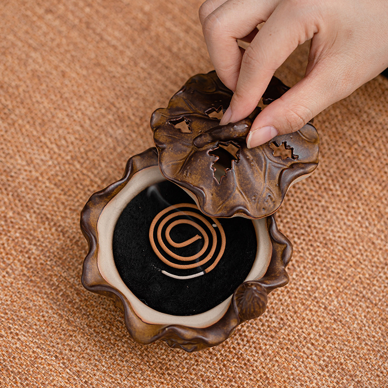 Lư hương Yuehe, lư hương có nắp, lư hương, ghế hương cỡ nhỏ, phụ kiện trà đạo trang trí để bàn gia dụng