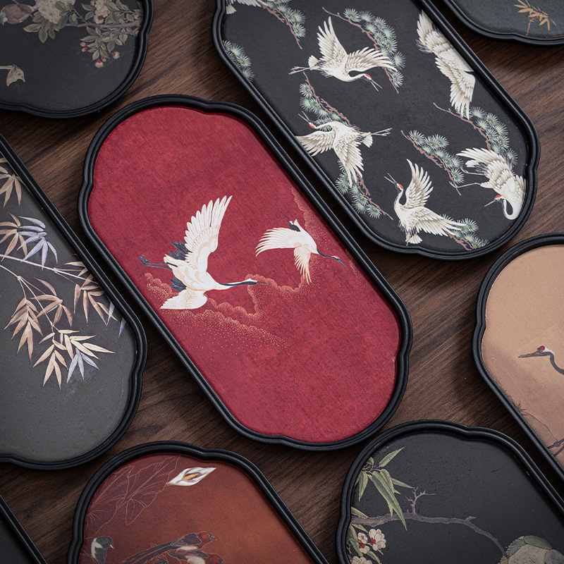 Khay trà khay trà pha khô bàn trà hút nước loại nhỏ dùng trong gia đình đun trà mẫu mới 2024 bộ trà một người sành điệu Chengguo cổ điển