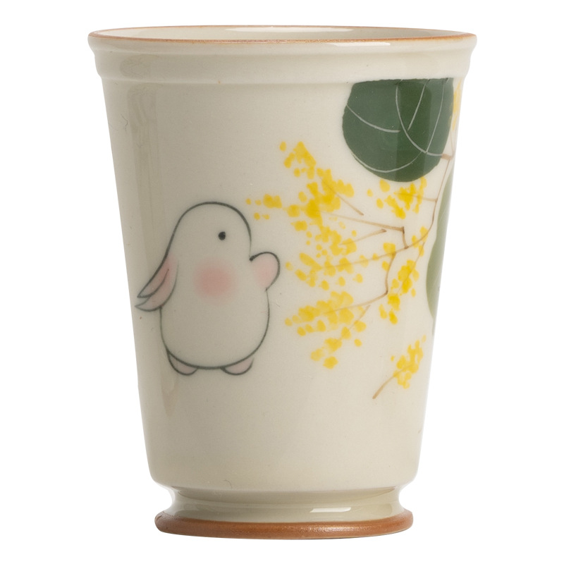 Cốc chủ nhân Moon Rabbit Ngửi Hương Cốc trà vẽ tay gốm sứ Trung Quốc Cốc đơn trà gia dụng cao cấp Bộ trà Kung Fu Cốc trà