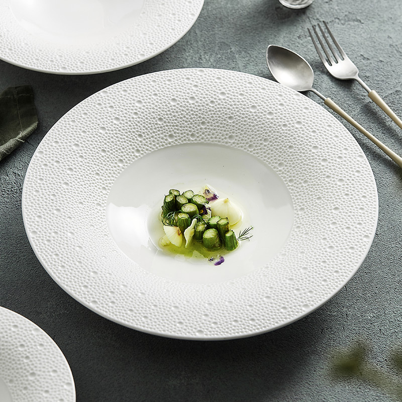 Mưa sao băng Bát salad gốm sứ Bát sừng Nhà hàng khách sạn sáng tạo Cảm giác cao cấp Món ăn quan niệm nghệ thuật Bát món tráng miệng Món ăn nguội