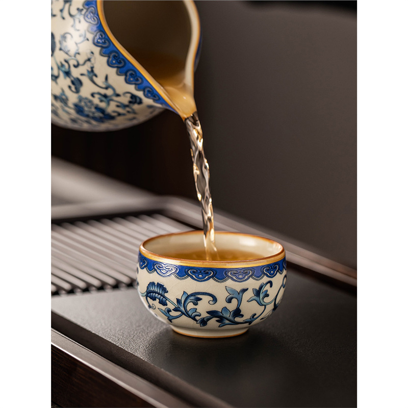 Bộ trà Ruyao màu xanh và trắng, cốc chủ sở hữu, tách trà cá nhân cao cấp, trà gốm sứ, cốc đơn, bộ trà Kung Fu, cốc trà