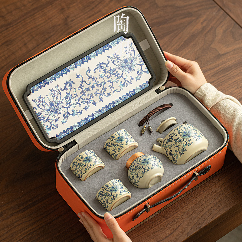 Ấm trà gốm sứ gia dụng ấm trà cốc trà có khay trà một ấm ba chén công phu