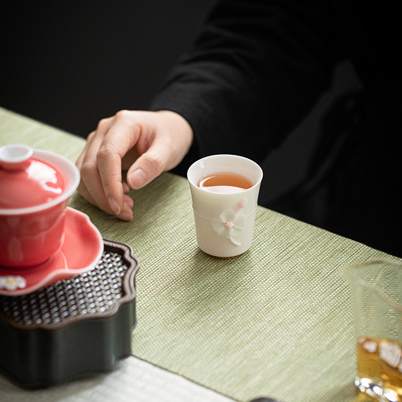 Cốc chủ nhân nhào hoa thủ công, tách trà thơm, tách trà Kung Fu, tách trà đơn, tách trà nhỏ dành riêng cho nữ, quà trà cầm tay