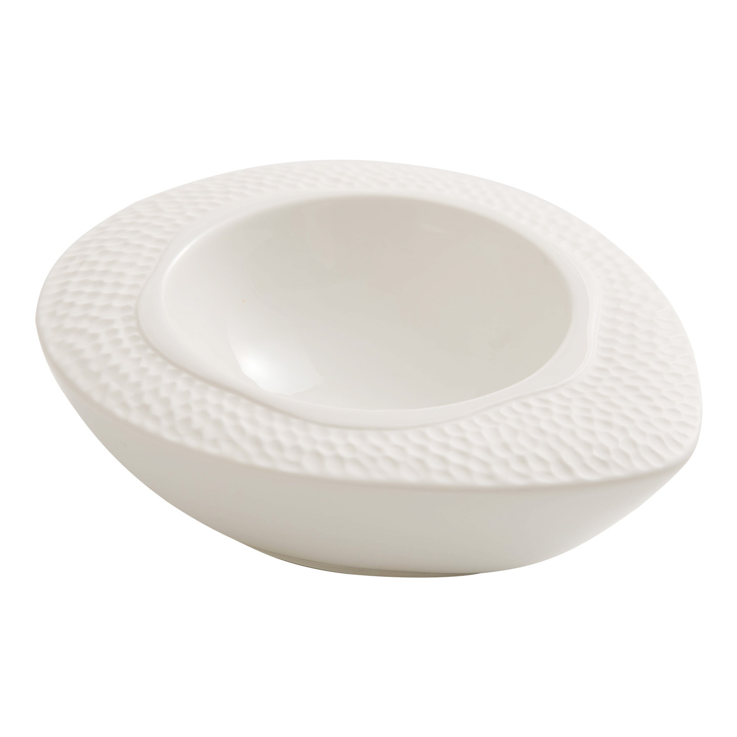 Sữa chua mờ hình quả trứng đĩa gốm sứ gia dụng đĩa cao cấp dễ tiếp cận sang trọng hai lớp cách nhiệt đĩa súp dày bộ đồ ăn thương mại