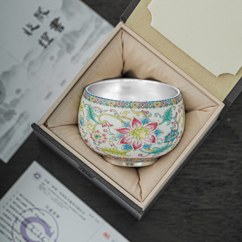 Men mạ vàng bạc cốc trà chủ cốc gốm sứ cao cấp cốc trà cá nhân bát trà dung tích lớn thiền cốc