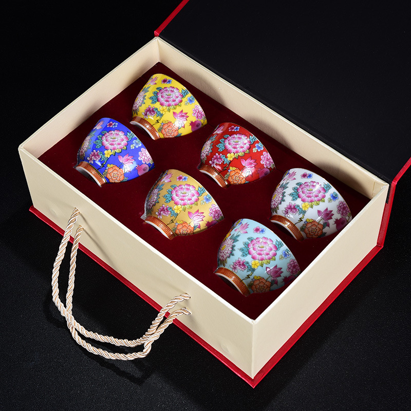 Cốc trà bạc 999 cốc trà gốm sứ Kung Fu cốc chủ sở hữu cốc bạc đơn lớn cốc trà bạc nguyên chất bán buôn