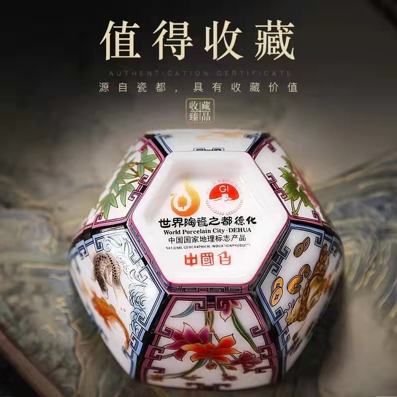 Đức Hoa mỡ cừu ngọc sứ thu thập tài sản cốc chủ nhân cá nhân sáu cốc trà cốc trà Kung Fu cốc tráng men màu đơn quà tặng